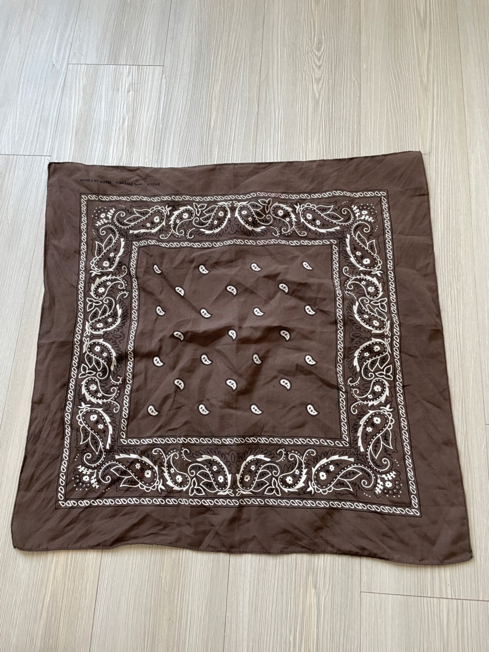 Chocolate Brown Paisley Bandana Scarf - Unbranded